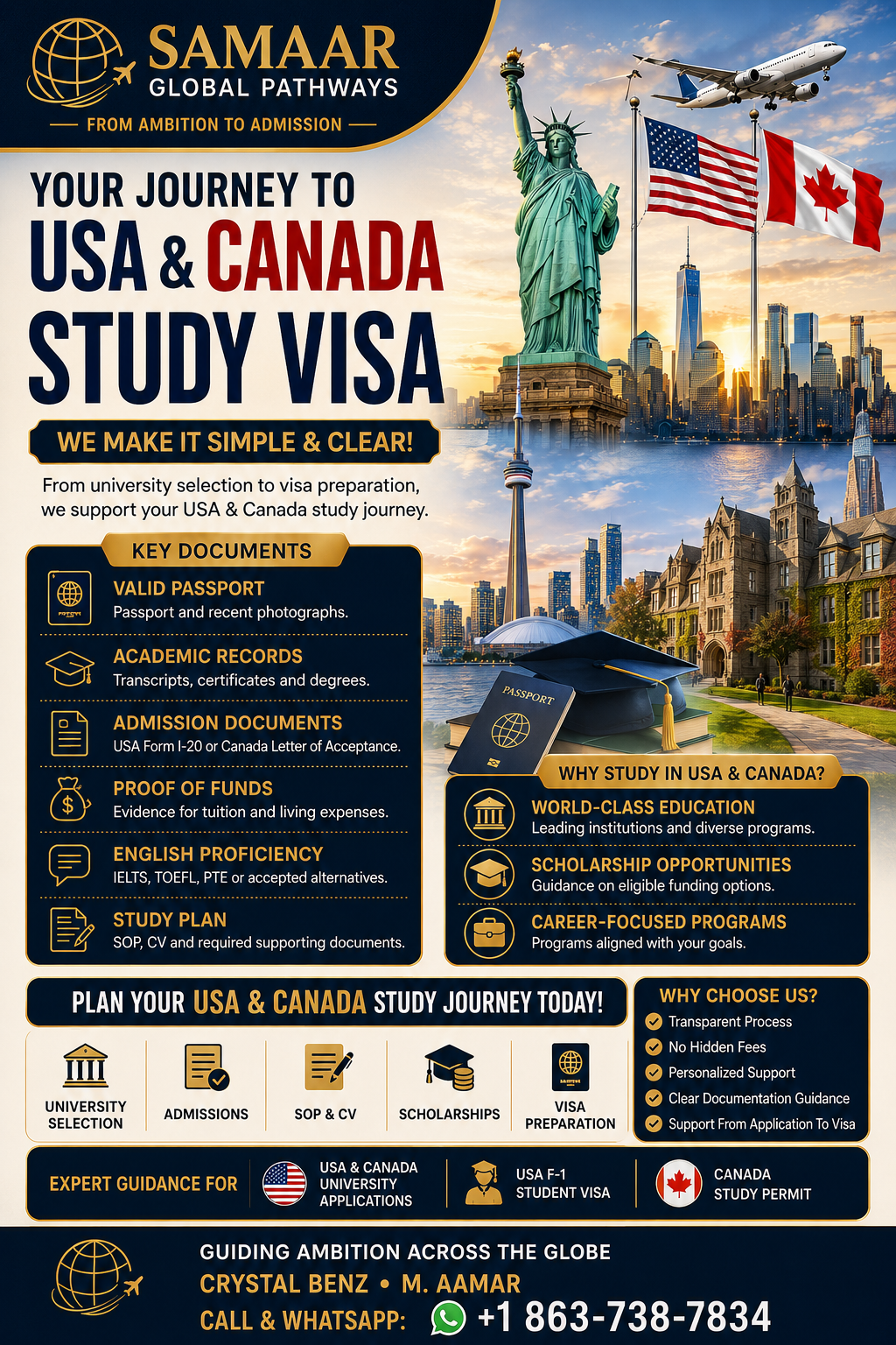 SAMAAR USA and Canada study visa services